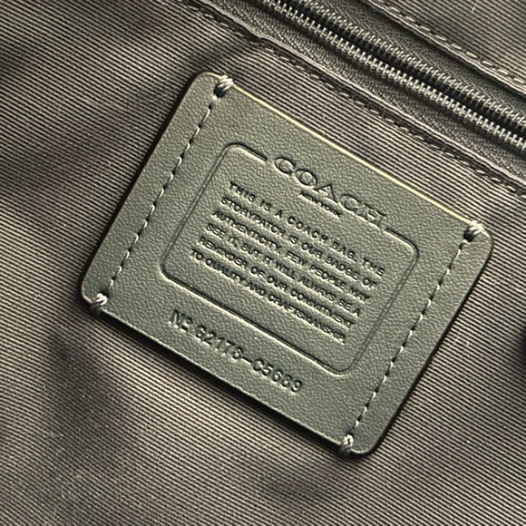 Coach Dark Kleo Leather and Suede Blue Tote with Patterned Strap - Picture 8 of 8